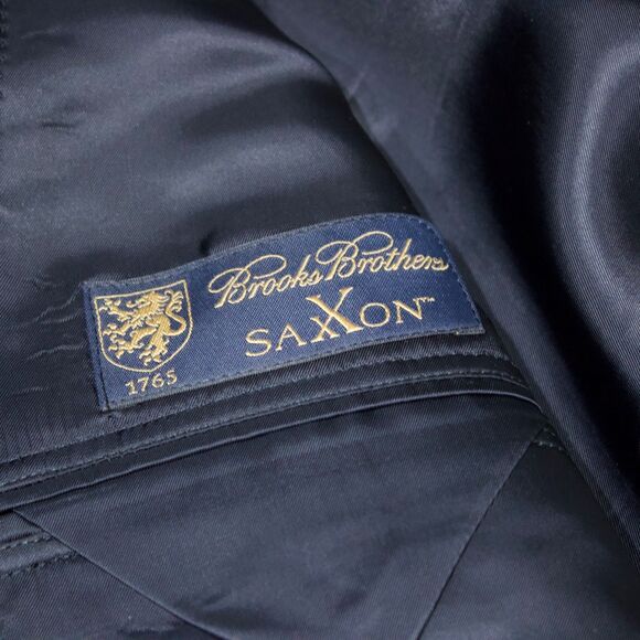 Brooks Brothers 1818 Madison Saxxon Navy Blue 100% Wool Blazer Made in USA 41R - Picture 10 of 12